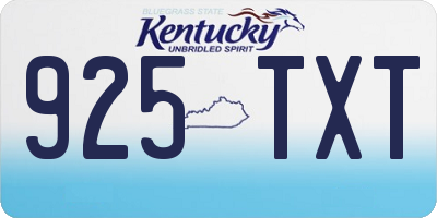 KY license plate 925TXT