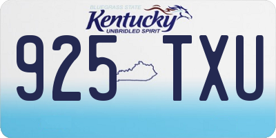 KY license plate 925TXU