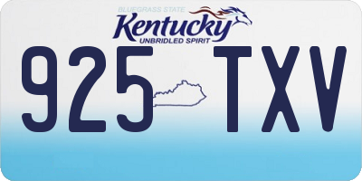 KY license plate 925TXV