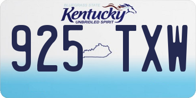 KY license plate 925TXW