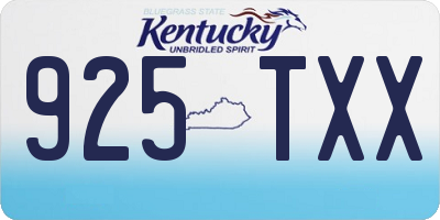 KY license plate 925TXX