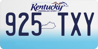 KY license plate 925TXY