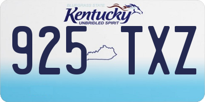 KY license plate 925TXZ