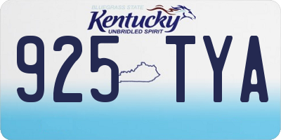 KY license plate 925TYA