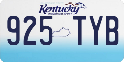 KY license plate 925TYB