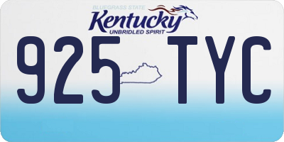 KY license plate 925TYC