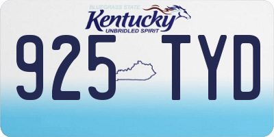 KY license plate 925TYD