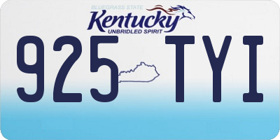 KY license plate 925TYI