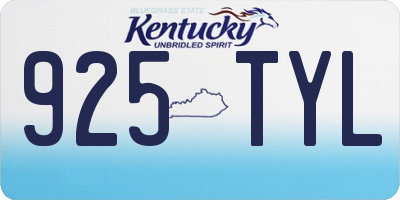 KY license plate 925TYL