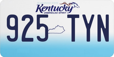 KY license plate 925TYN