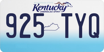 KY license plate 925TYQ