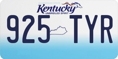 KY license plate 925TYR