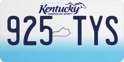 KY license plate 925TYS