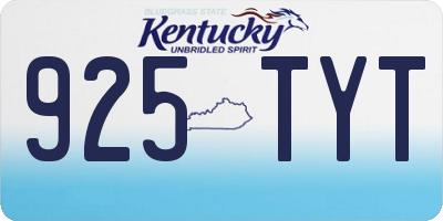 KY license plate 925TYT