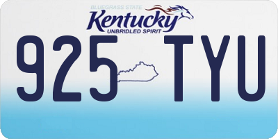 KY license plate 925TYU