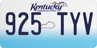 KY license plate 925TYV