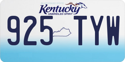 KY license plate 925TYW