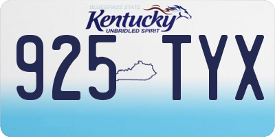 KY license plate 925TYX