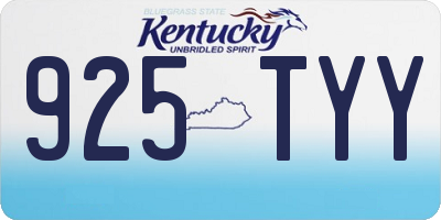 KY license plate 925TYY