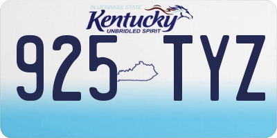 KY license plate 925TYZ