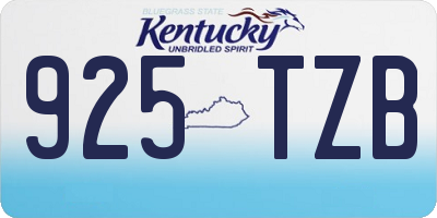 KY license plate 925TZB