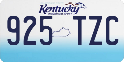 KY license plate 925TZC
