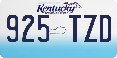 KY license plate 925TZD