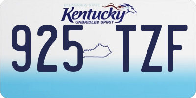 KY license plate 925TZF