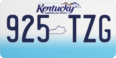 KY license plate 925TZG