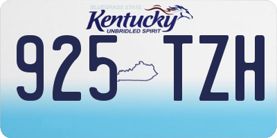 KY license plate 925TZH
