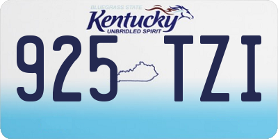 KY license plate 925TZI
