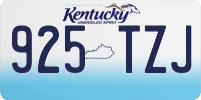 KY license plate 925TZJ