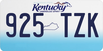 KY license plate 925TZK
