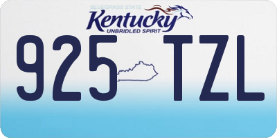 KY license plate 925TZL