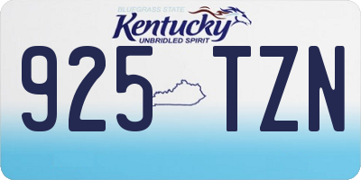 KY license plate 925TZN