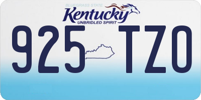 KY license plate 925TZO