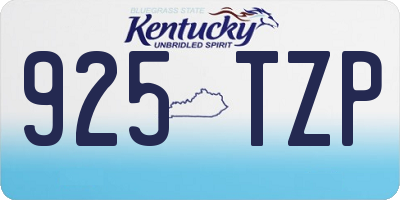 KY license plate 925TZP