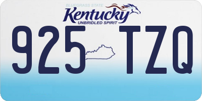 KY license plate 925TZQ