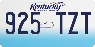 KY license plate 925TZT