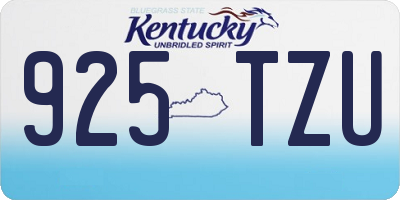 KY license plate 925TZU