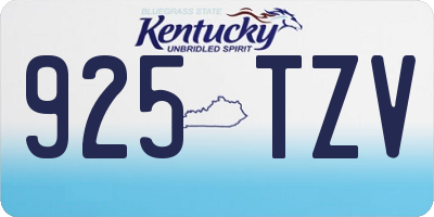 KY license plate 925TZV