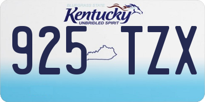 KY license plate 925TZX
