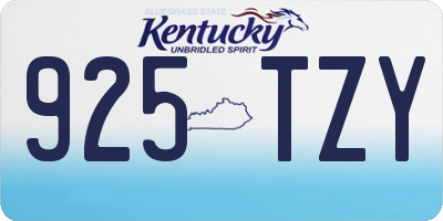 KY license plate 925TZY