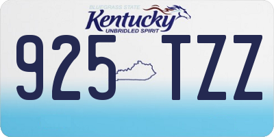 KY license plate 925TZZ