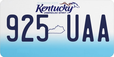 KY license plate 925UAA