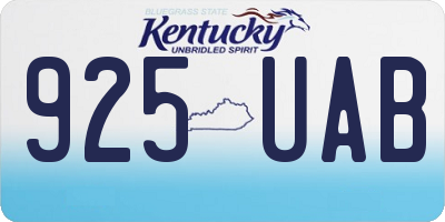KY license plate 925UAB