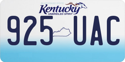 KY license plate 925UAC