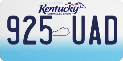 KY license plate 925UAD