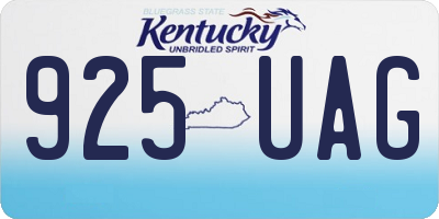 KY license plate 925UAG