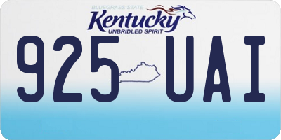 KY license plate 925UAI